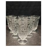 6 AMERICAN FOSTORIA CLEAR FOOTED TEA GLASSES