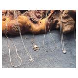 Five Sterling Silver Necklaces