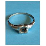 18K White Gold Priscilla Art Deco Wedding Ring