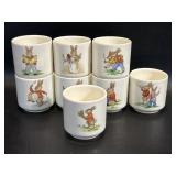 8 Royal Doulton Bunnykins Egg Cups /  2" x 2"