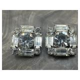 Vintage Kramer Rhinestone Clip On Earrings