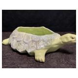 VINTAGE McCOY USA GREEN CERAMIC TURTLE PLANTER