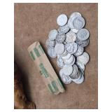 One Roll of 50 Misc Silver Dimes