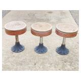 3 VINTAGE PHARMACY/ICE CREAM PARLOR BAR STOOLS BY