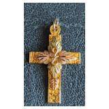 10K Yellow Gold Black Hills Cross Pendant