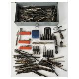 Assorted Drill Bits in Metal Box