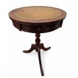 Vintage French Small Leather Topped Side Table