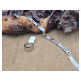 Stainless Steel 14K Gold Overlay Bracelet & Ring