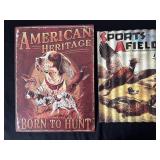 2 Tin Hunting Signs Bird Dogs & Pheasant Sports