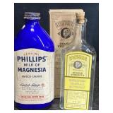 2 VINTAGE BOTTLES WATKINS VANILLA EXTRACT IN