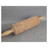 Antique One Piece Lefse Corrugated Rolling Pin