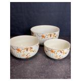 3 JEWEL TEA AUTUMN LEAF MIXING BOWLS HALLï¿½S
