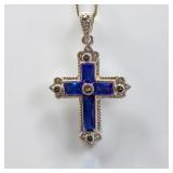 Sterling Silver Cross Pendant & Chain Necklace