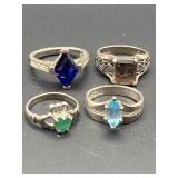 FOUR 925 SILVER RINGS