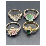 FOUR 925 SILVER RINGS