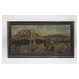 14' x 26' Antique Frontier Woman Painting