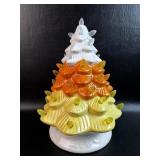 Candy Corn Style Ceramic Battery Operated Lighted