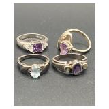 FOUR 925 SILVER RINGS