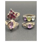 FOUR 925 SILVER RINGS