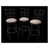 Three Modern Swivel Bar Stools
