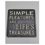 CAST IRON WALL PLAQUE 6.5' X 6.5'