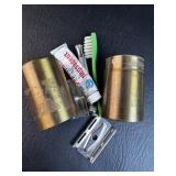 Hygiene Travel Kit in Brass Style Container