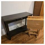 Modern Table w/ Folding Snack Table Set