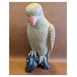 Ceramic Grey Parrot Wall Pocket, Missing Toe