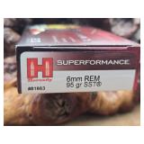 Box of Hornady 6mm Ammunition 20rds