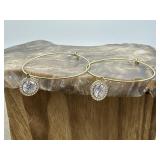 Michael Kors Gold Tone & CZ Hoop Earrings