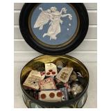 TIN HALF FULL OF VINTAGE BUTTONS