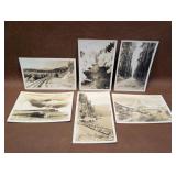 6 Vintage Ellis Photography Postcards