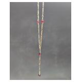 Sterling Silver & Amethyst Bead Necklace