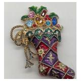 CHRISTOPHER RADKO ENAMEL MULTICOLOR GLASS STONE