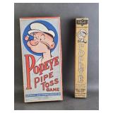 Old Vtg Popeye Ring Toss Game & Eagle Pencil