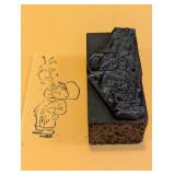 Vintage Letterpress Stamp of a Painter