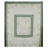 Vintage Hand Made Quilt Iris & Butterfly Appliquï¿½
