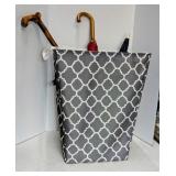 LAUNDRY BASKET, CANE & UMBRELLA