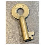 Brass C&O RR Switch Lock Key Chesapeake & Ohio