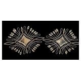 2 Beaded Geometric Wall Mirrors