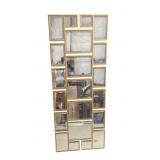Bassett Mirror with Geometric Design, Gold Tone