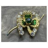 Signed Czecho Shamrock Brooch