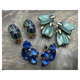 Signed Clip On Earrings Lisner, David Hill &