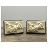 Carved Cameo Roman Chariot Anson Cufflinks