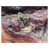 14K Gold & Jade Earrings + 1.4g