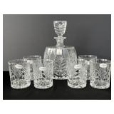Portico Fifth Avenue Polish Crystal Decanter & 6