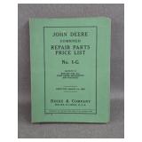 Early John Deere Price List Catalog for Parts