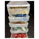 VINTAGE COLORFUL BUTTONS ORGANIZER FULL