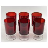 SET OF 6 LUMINARC ARCOROC CAVILER OF FRANCE RUBY