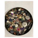TIN FULL VINTAGE BUTTONS